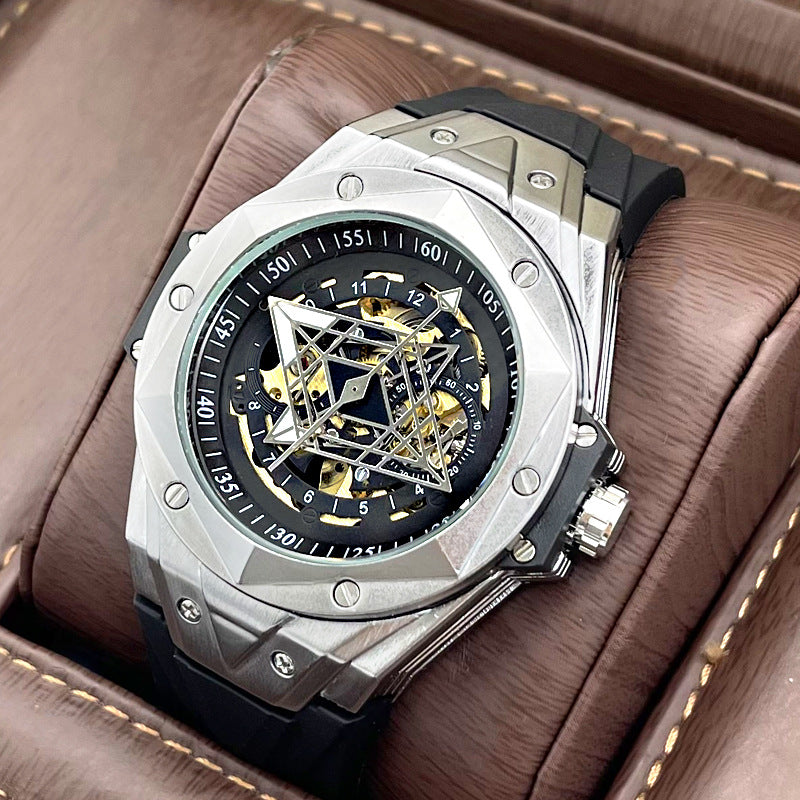Automatische Skelett-Herrenuhr mit Silikonarmband – Bild 2 | LuxeStyle