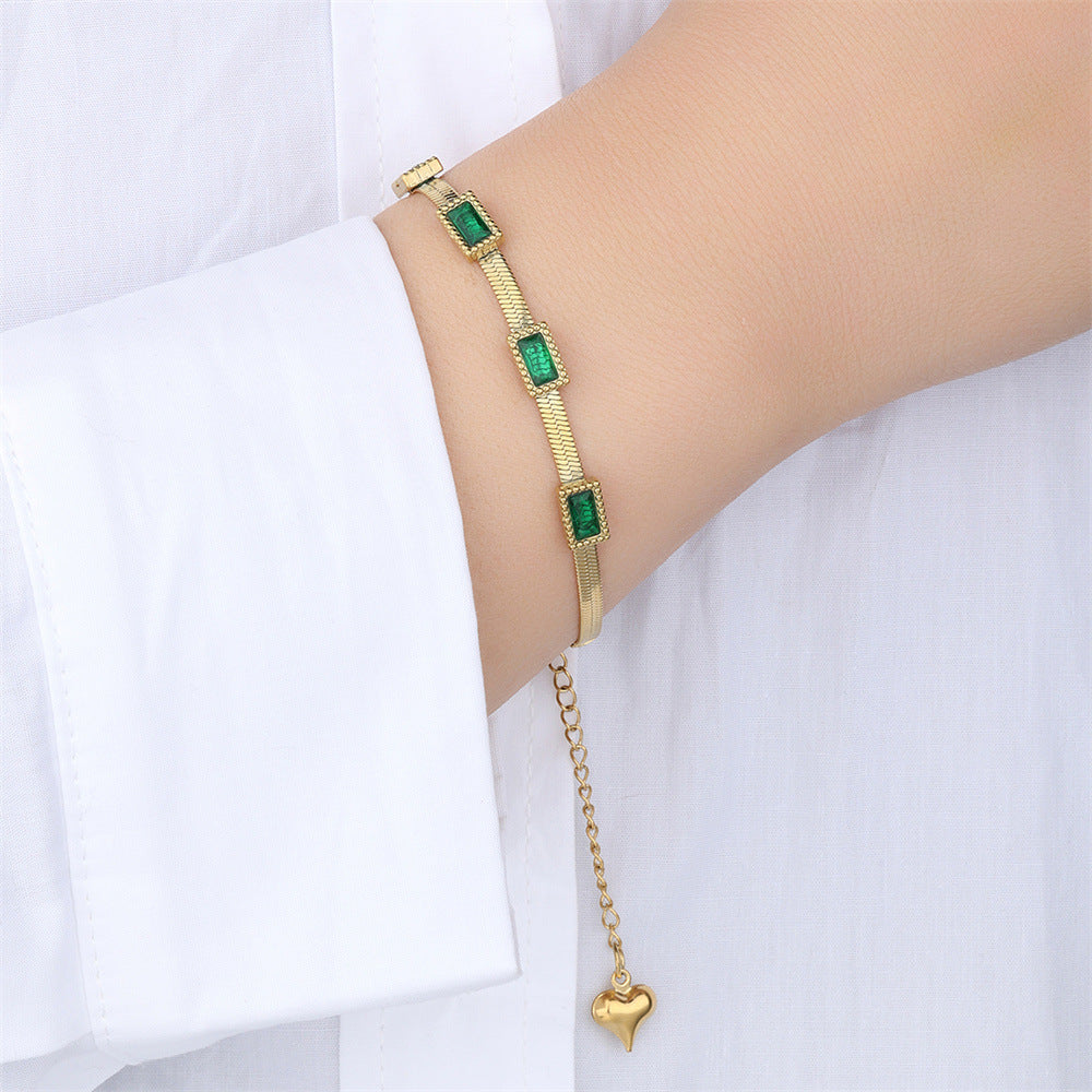 Zirkon-Kettenarmband aus Edelstahl – Bild 6 | LuxeStyle