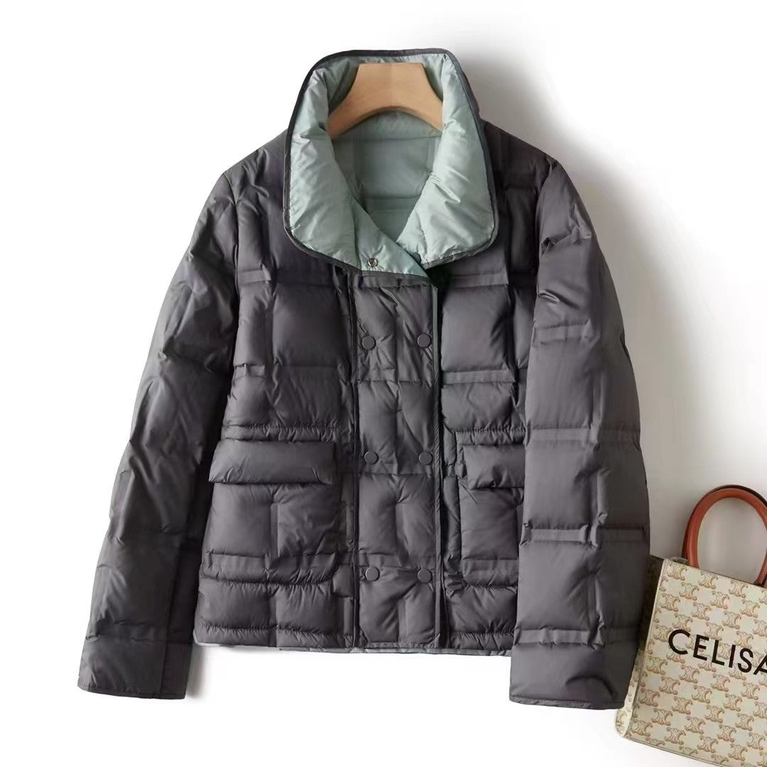 Doppelseitige Stehkragenjacke für Damen