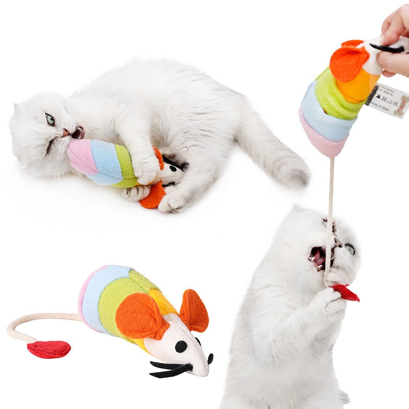 Regenbogen Maus – Beissfestes Plüsch Katzenspielzeug