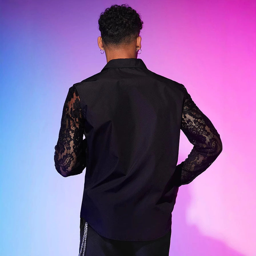 Herren Langarmshirt mit Patchwork – Bild 3 | LuxeStyle