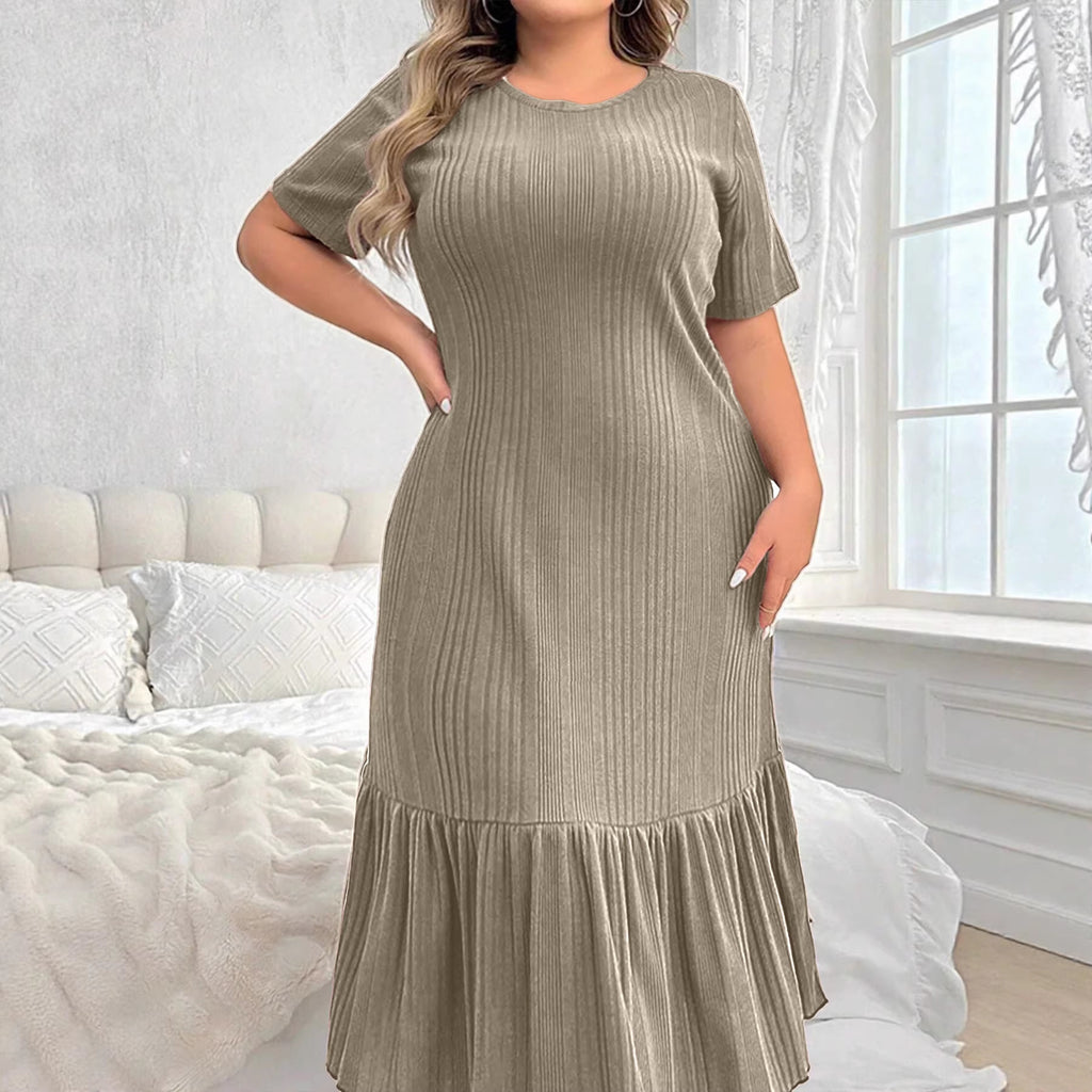 Damen-Kleid mit Streifen und Fishtail-Saum