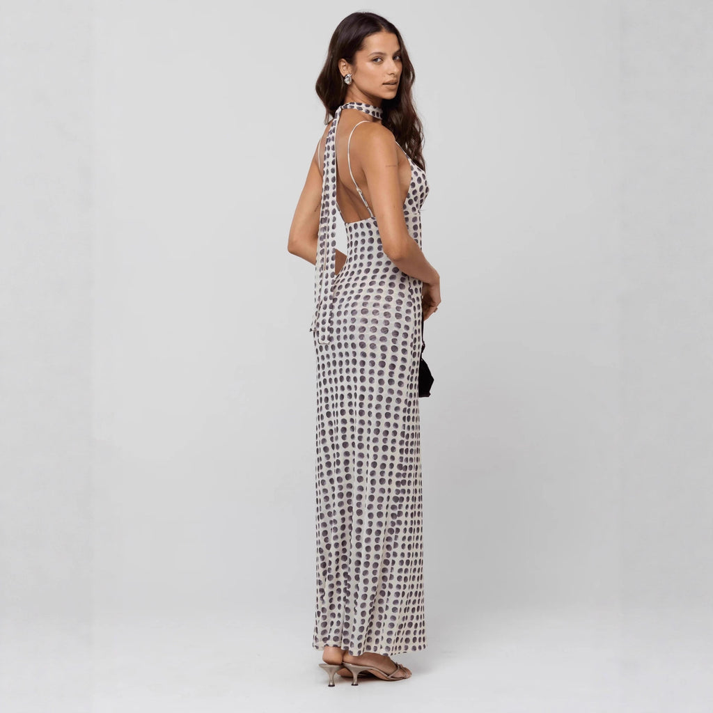 Neckholder-Kleid mit Polka Dots