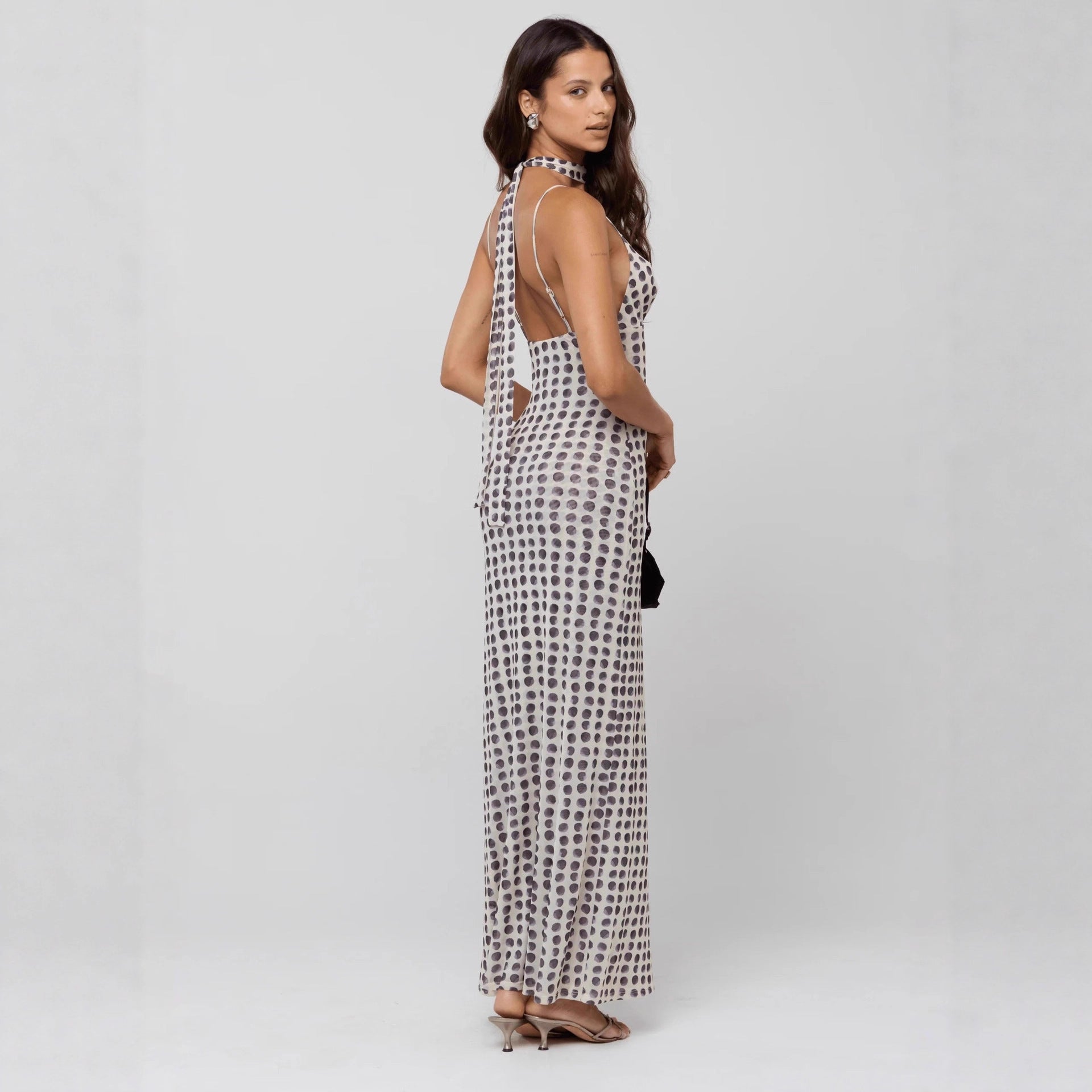 Neckholder-Kleid mit Polka Dots