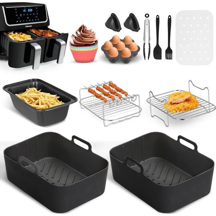 Heissluftfritteusen-Zubehör-Set aus Silikon | LuxeStyle