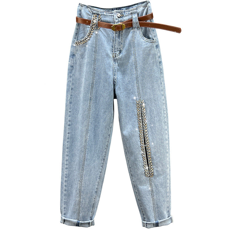 Leichte, hohe Jeans für Damen
