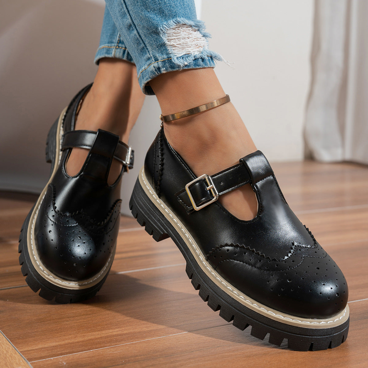Retro-Loafer mit Schnalle
