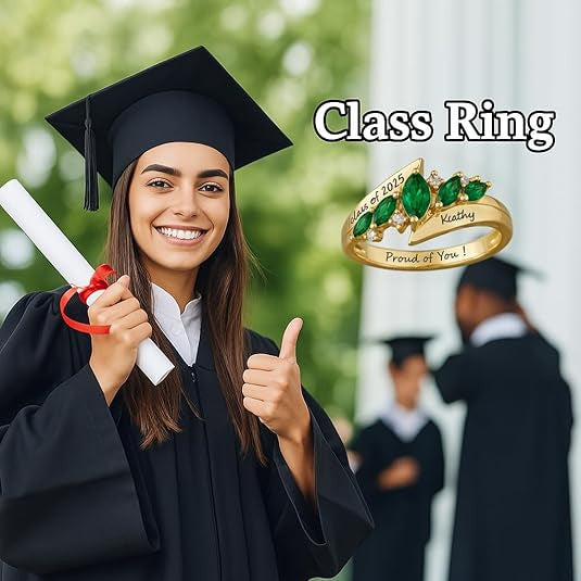 Geburtsstein-Klassenring mit Zirkonia