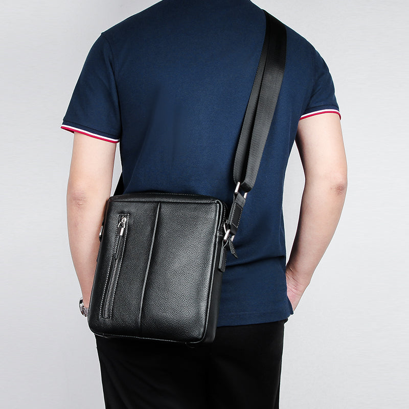 Kuhleder Crossbody Rucksack – klassisch schwarz – Bild 5 | LuxeStyle