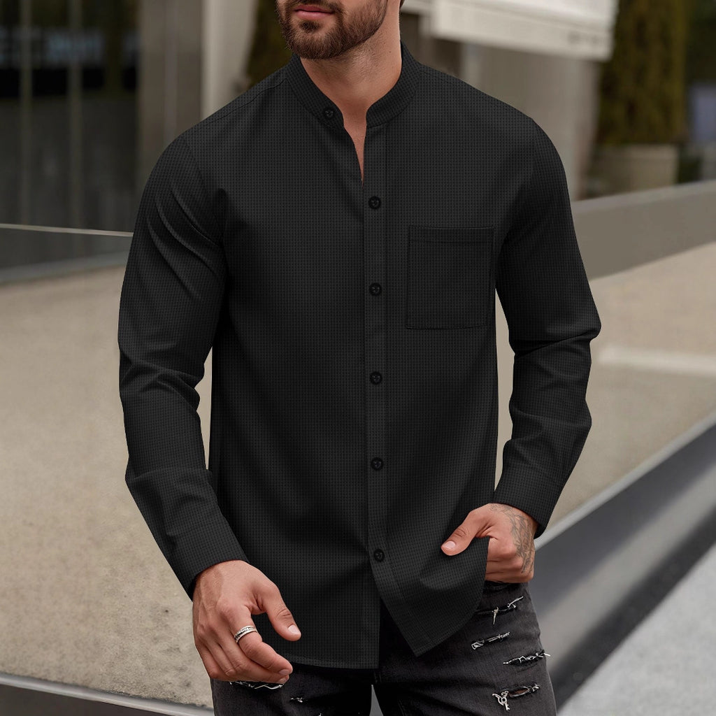 Herren Cardigan mit Stehkragen und langen Ärmeln – Bild 9 | LuxeStyle