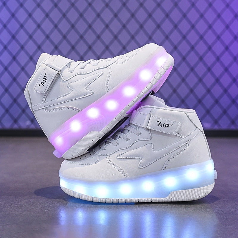 Jugendliche Lederrollschuhe mit Doppellaufrollen