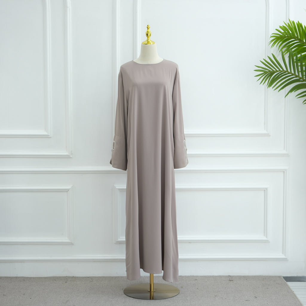 Elegantes A-Linien-Kleid mit Perlen & Schleifen – Bild 3 | LuxeStyle