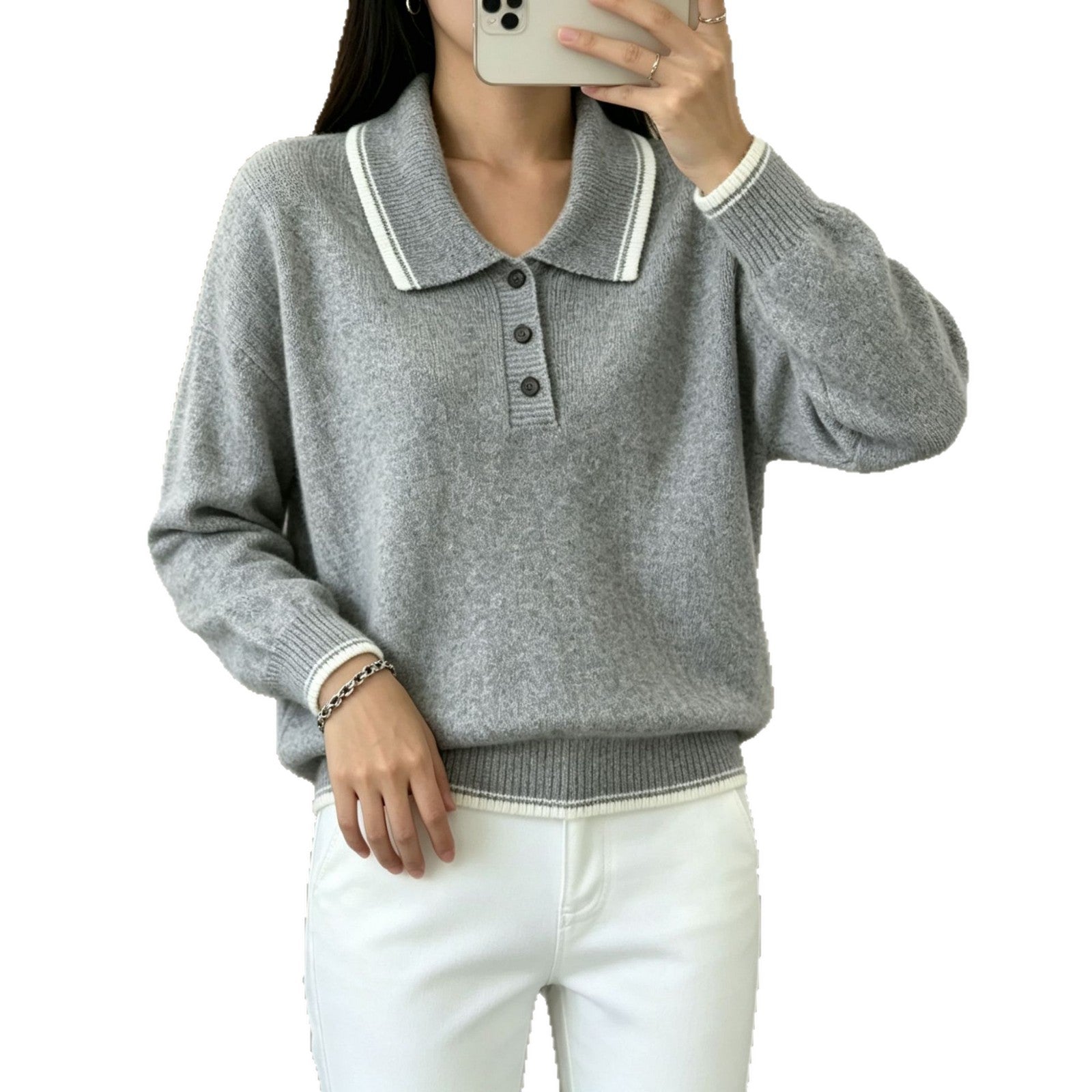 Vielseitiger Langarm-Pullover für Damen