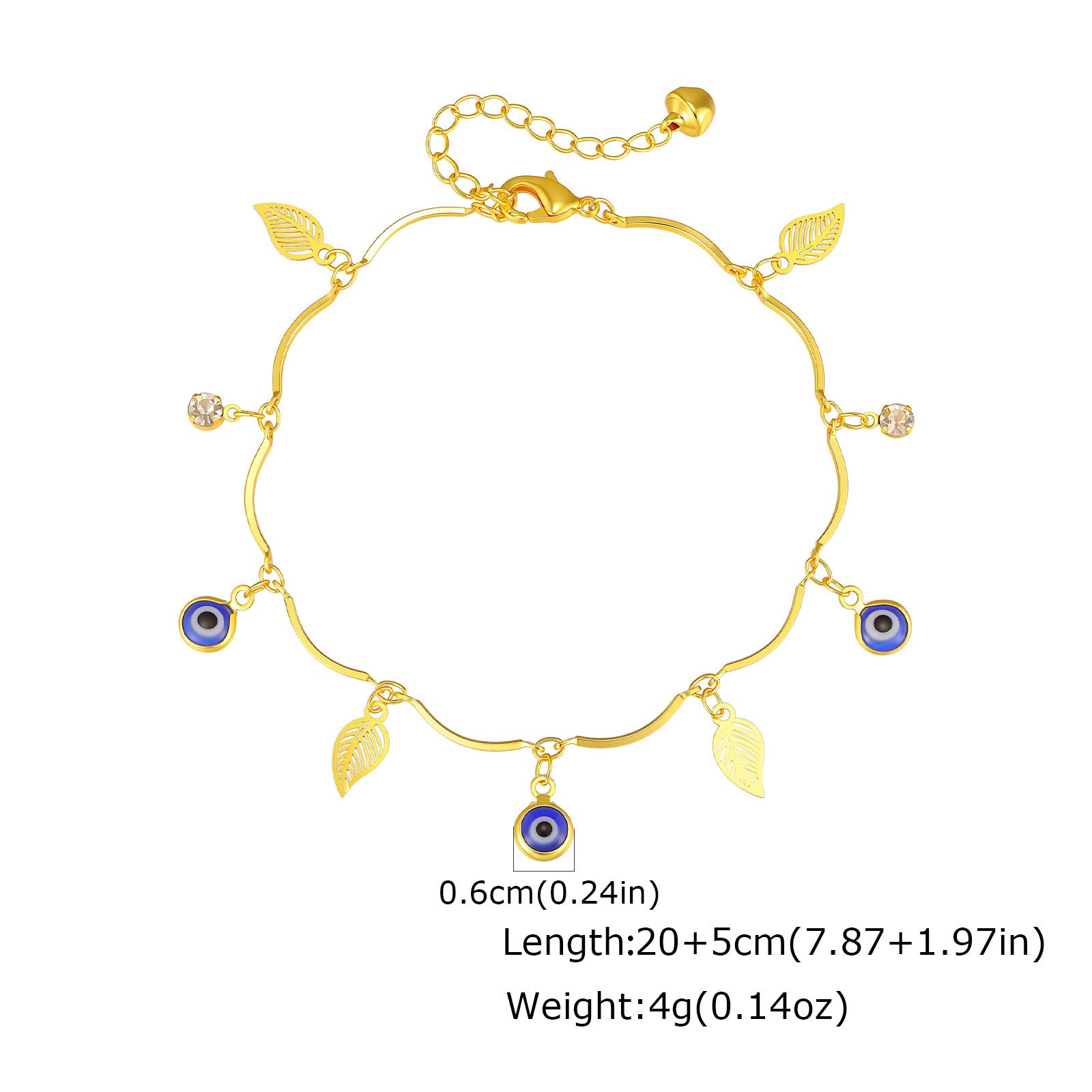 Sommer-Armband «Évil» · Schmetterling & Nazar-Auge, vergoldet – LuxeStyle