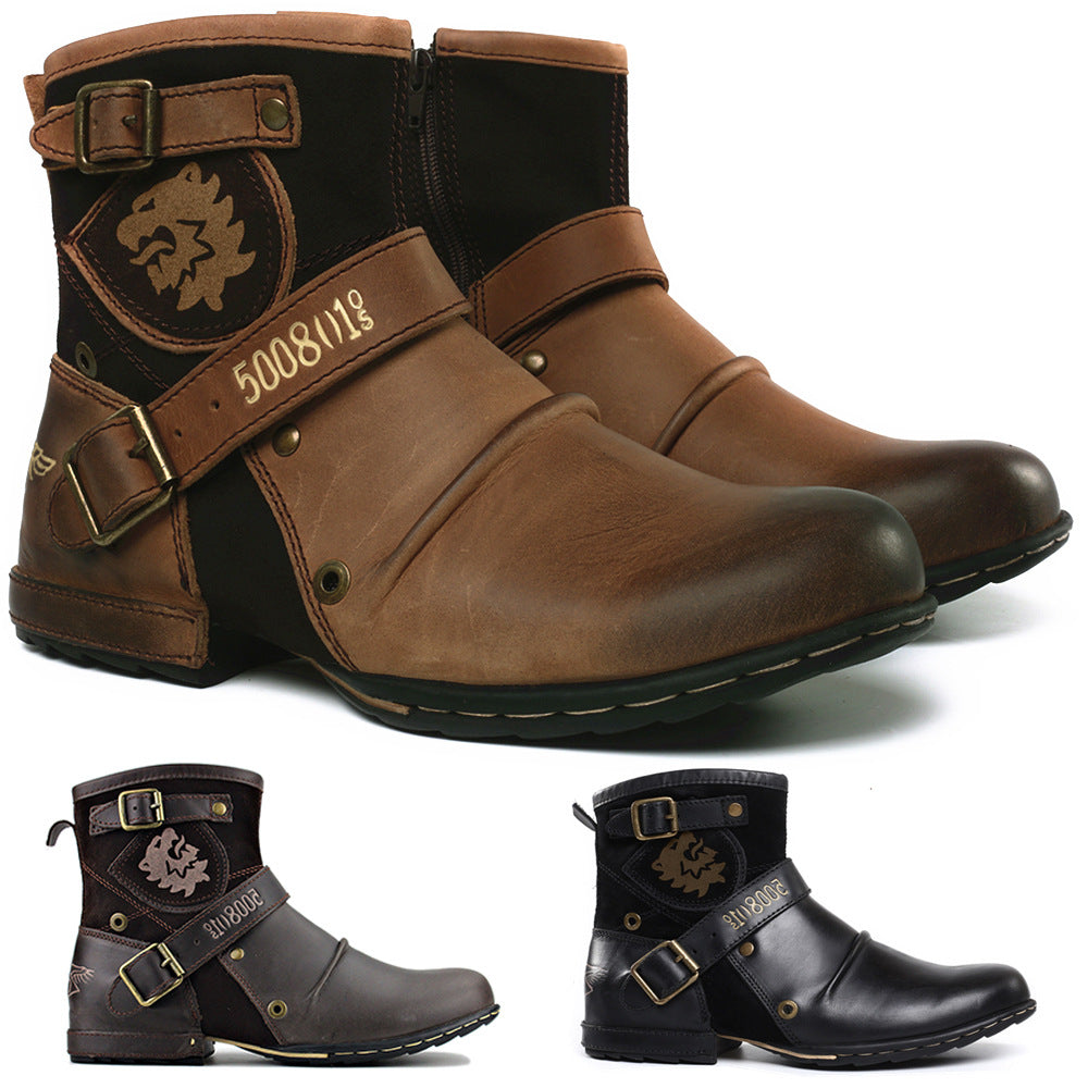 Western Denim Farbwechsel Worker-Schuhe Herren | LuxeStyle
