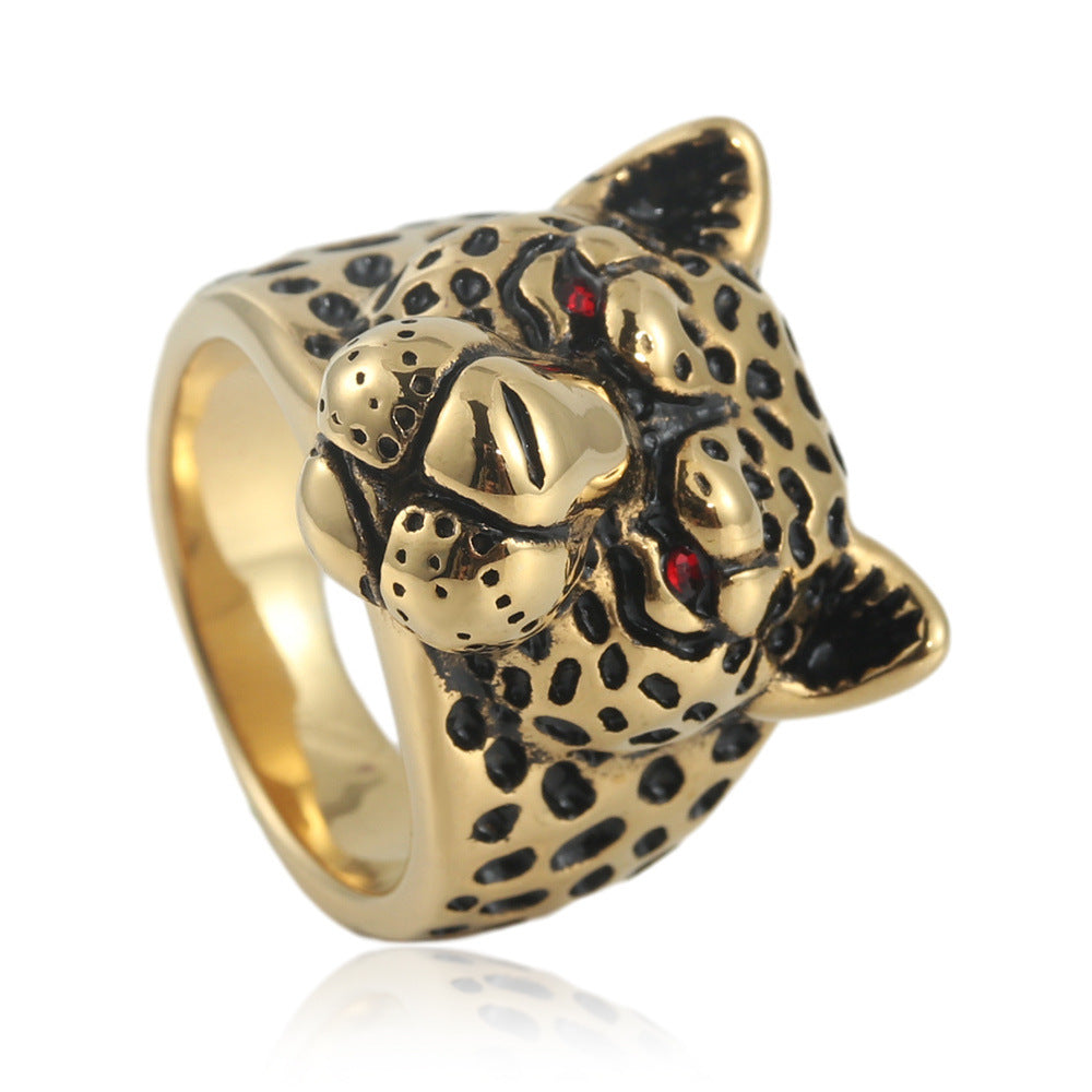 Titanstahl-Ring mit Leopardenmuster – Bild 5 | LuxeStyle
