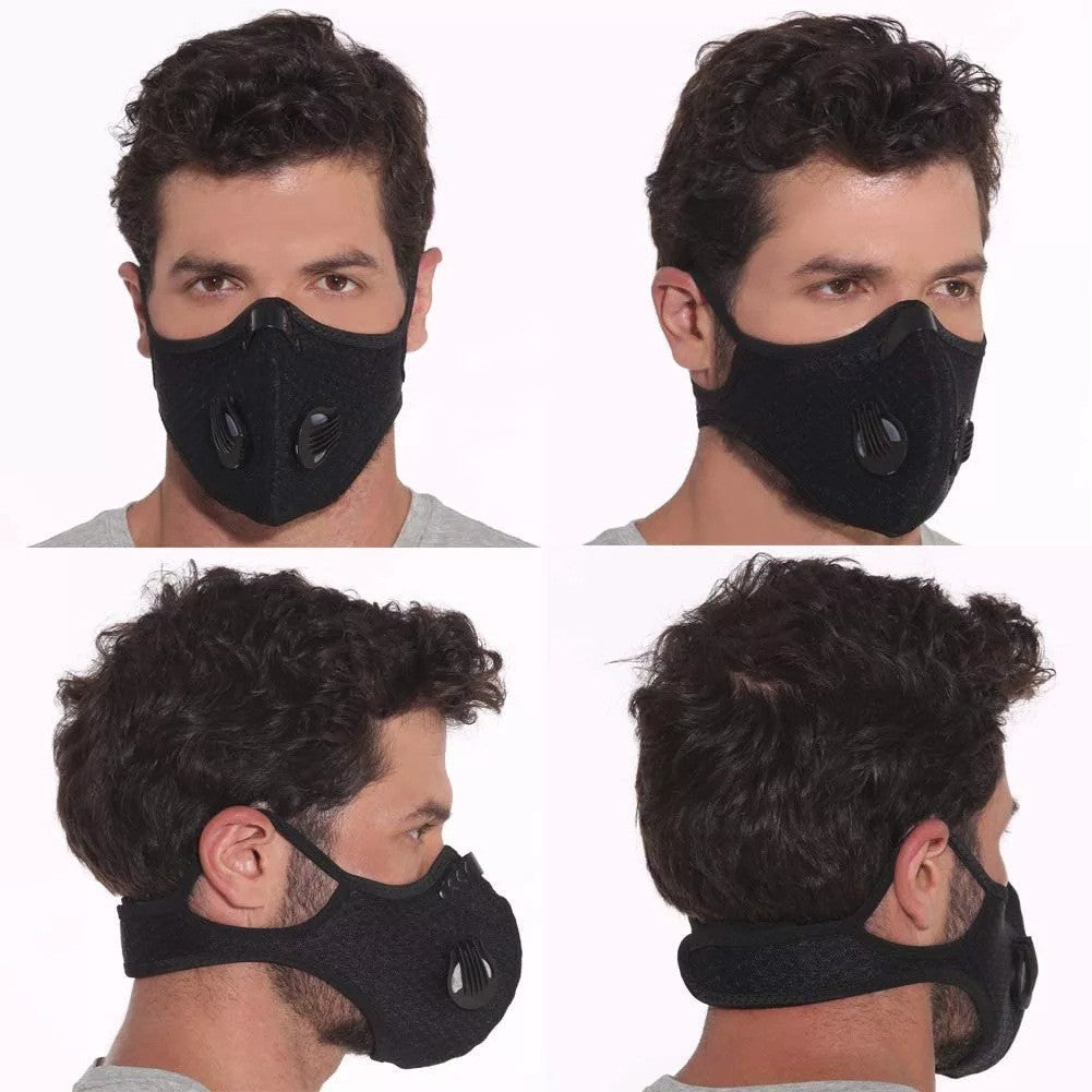 Sport-Gesichtsmaske mit Aktivkohlefilter