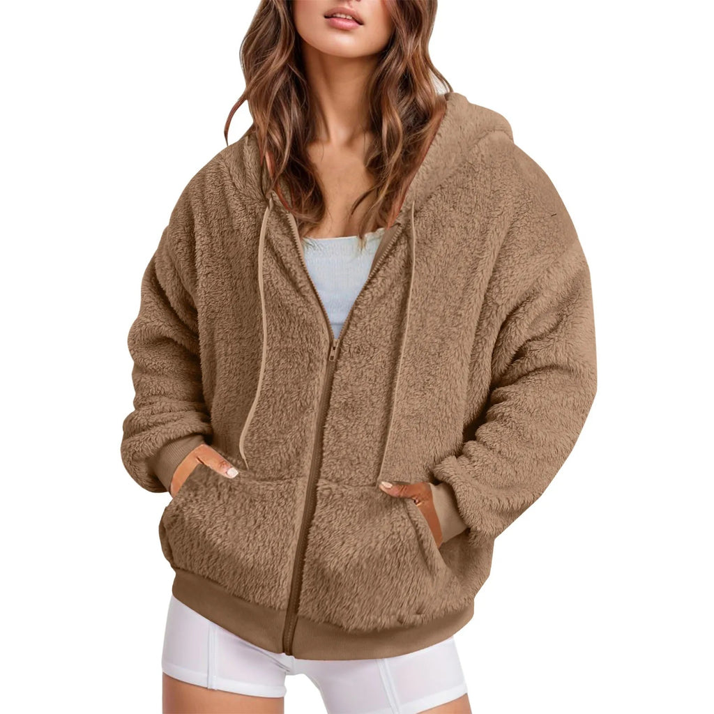 Langer Hoodie aus weichem Baumwoll-Samt – Ansicht 3