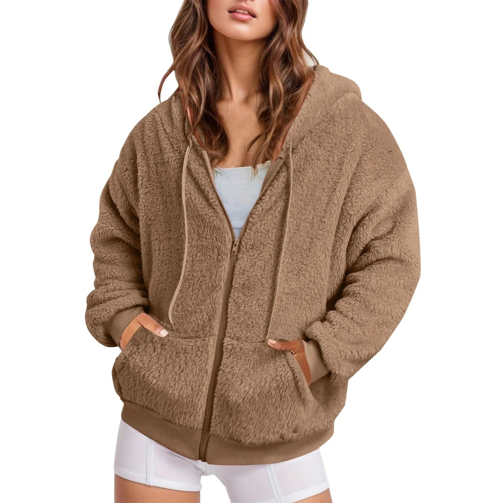 Langer Hoodie aus weichem Baumwoll-Samt – Ansicht 3