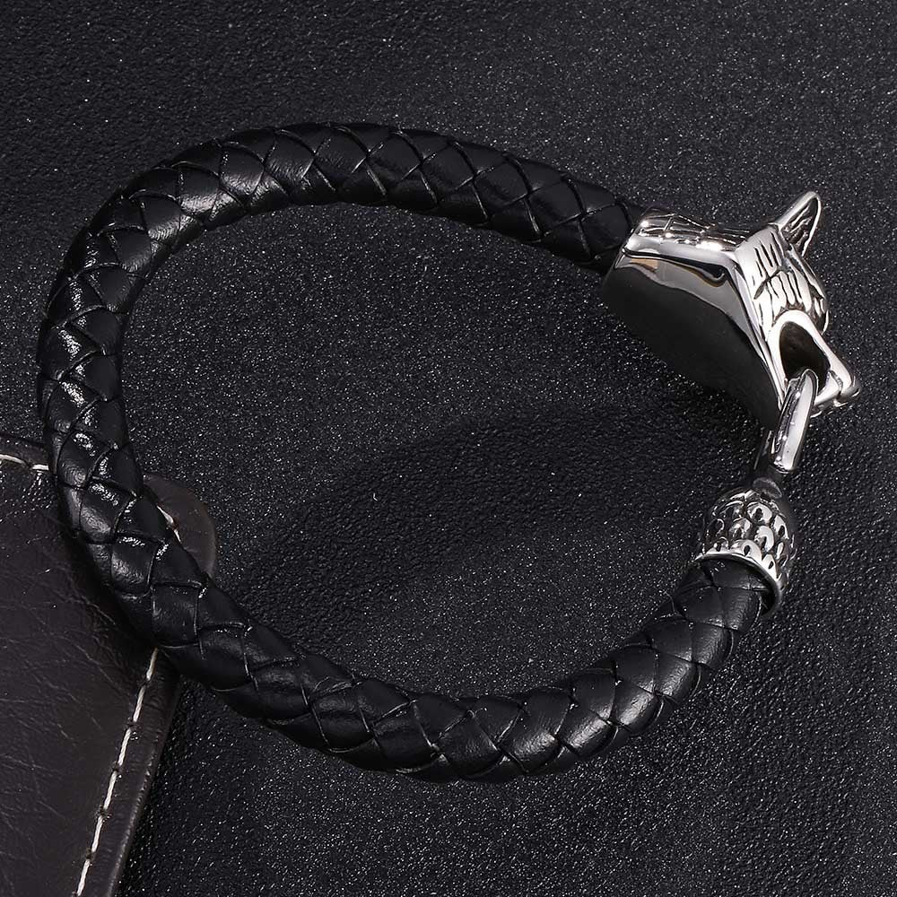 Wolfskopf-Lederarmband | LuxeStyle