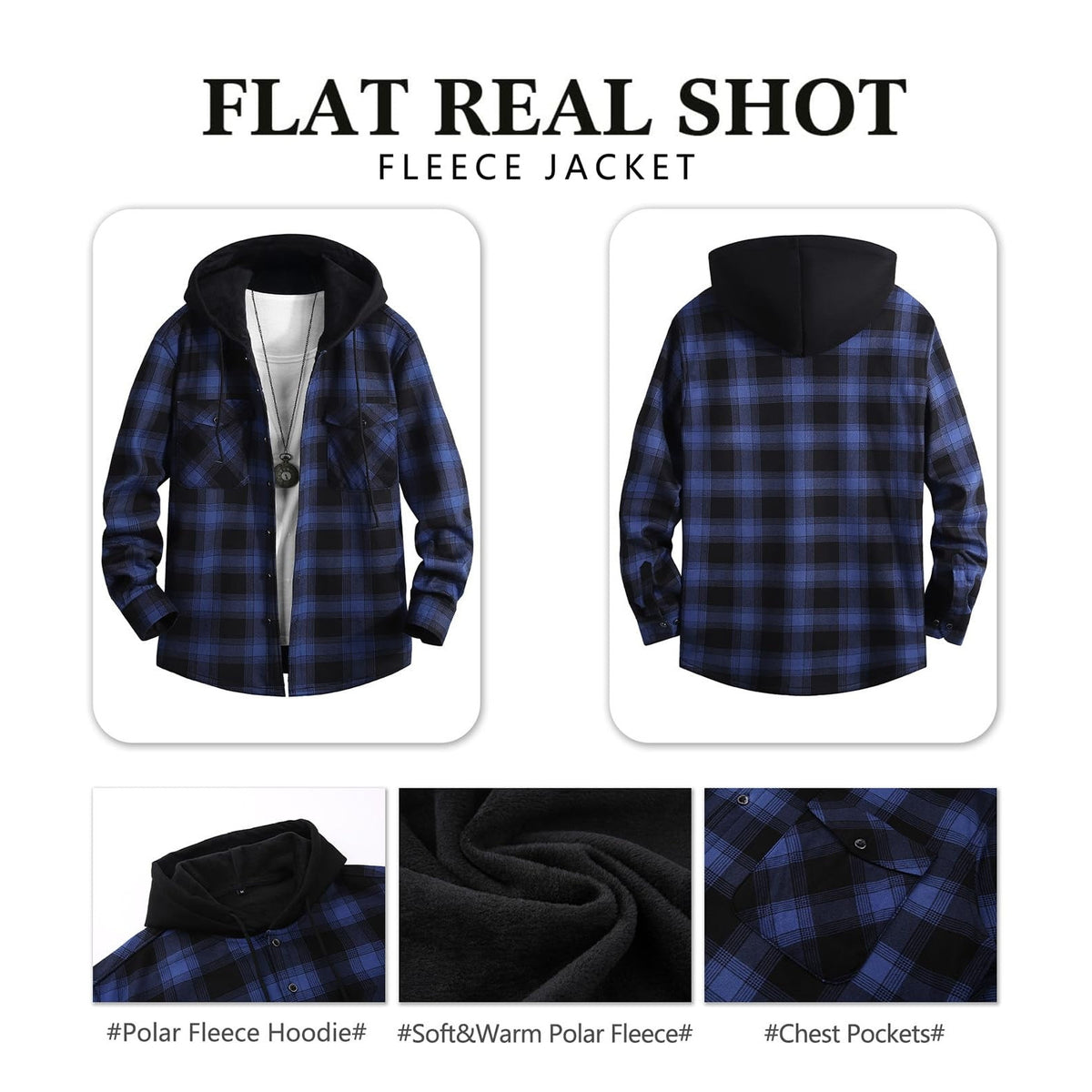 Herren-Kapuzenhemd mit Fleece-Futter – Bild 2 | LuxeStyle