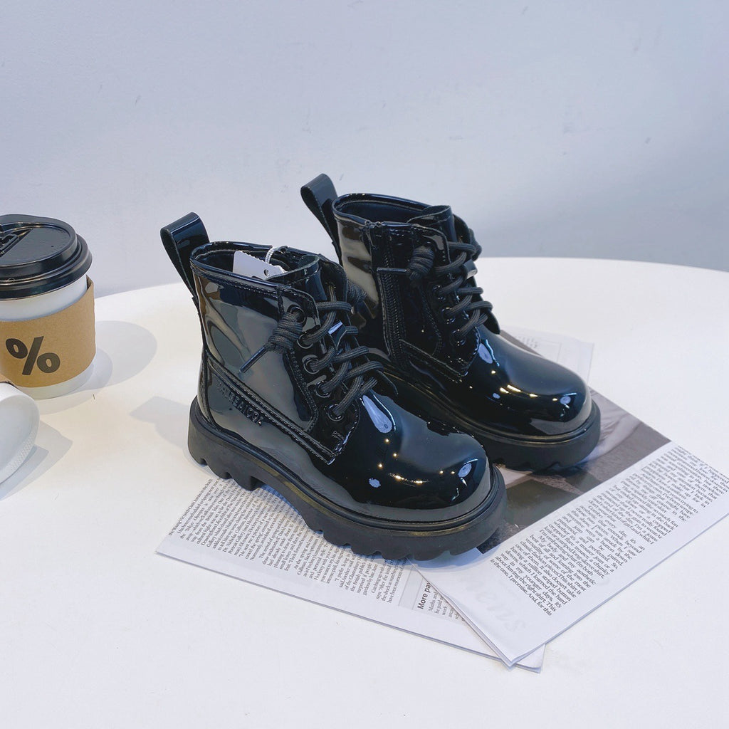 Glänzende Lederstiefel für Mädchen – Bild 8 | LuxeStyle