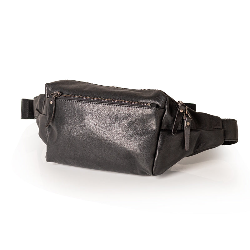 Schwarze Lederbrusttasche – Bild 5 | LuxeStyle