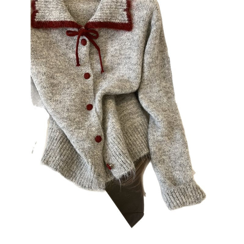 Farbblock-Strickcardigan