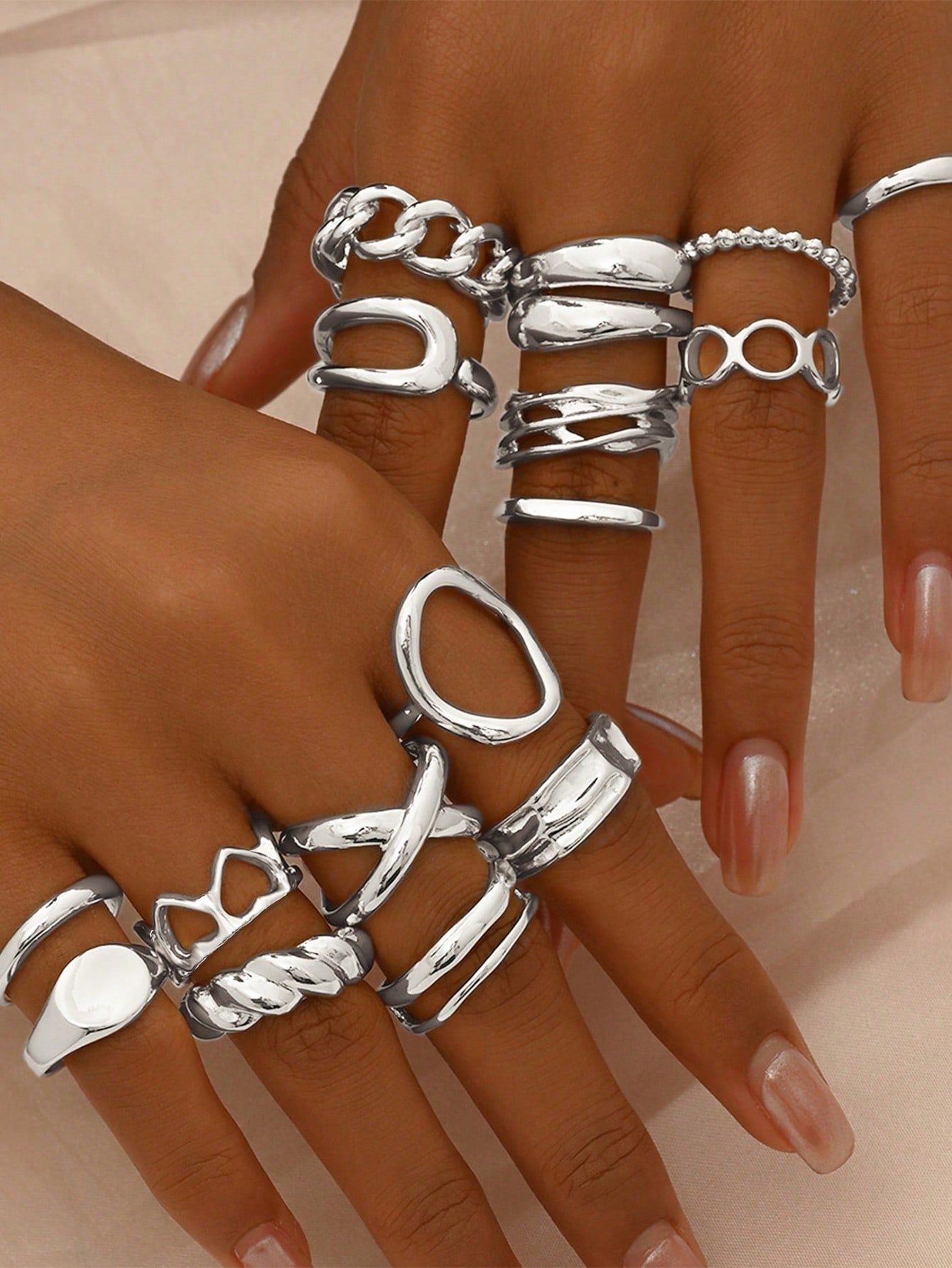 Herz-Ring-Set, verstellbar – Ansicht 7