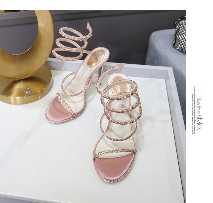 High Heels Stiletto-Sandalen mit Strass – Bild 3 | LuxeStyle