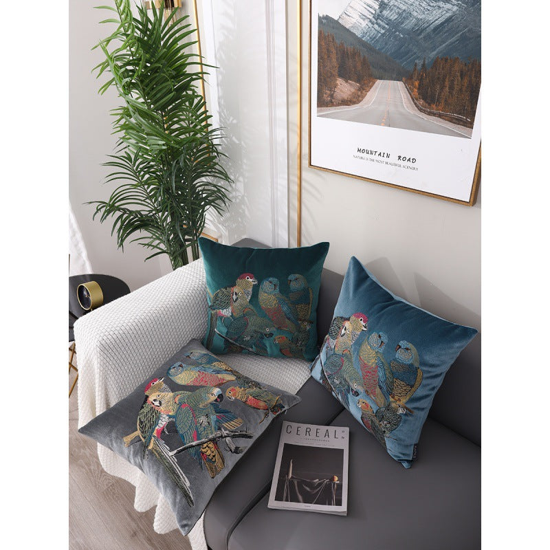 Papagei Samt-Kissen – Bild 4 | LuxeStyle