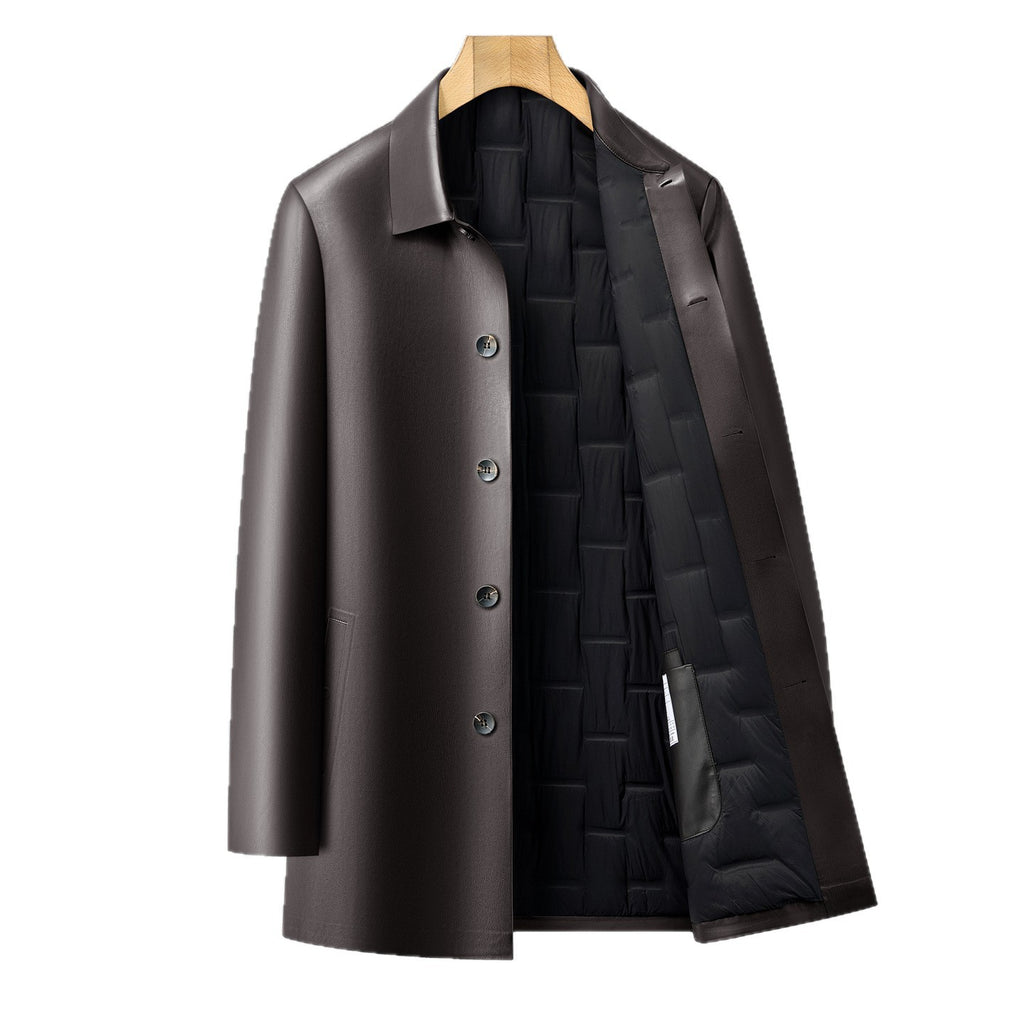 Lederjacke mit abnehmbarem Futter