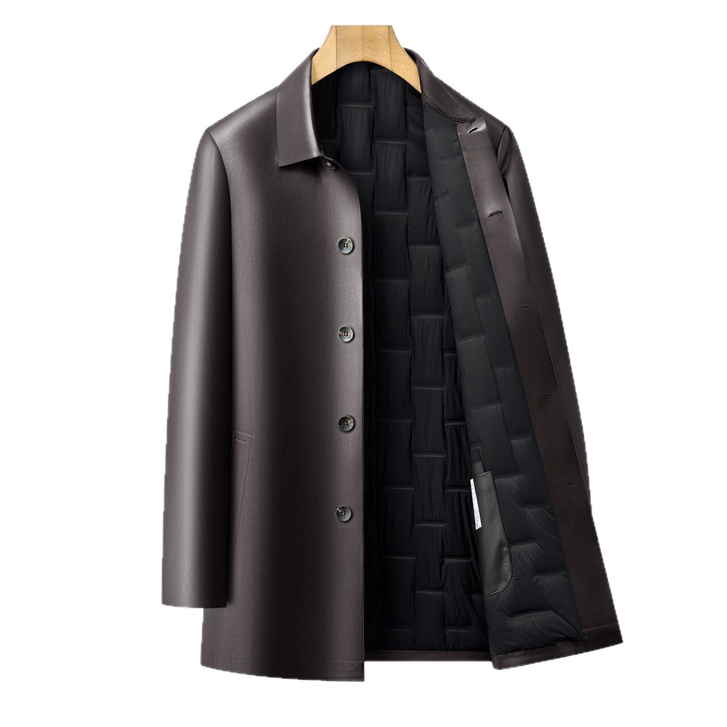 Lederjacke mit abnehmbarem Futter