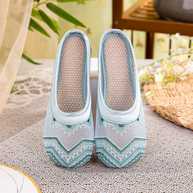 Sommer Mesh Bestickte Flats