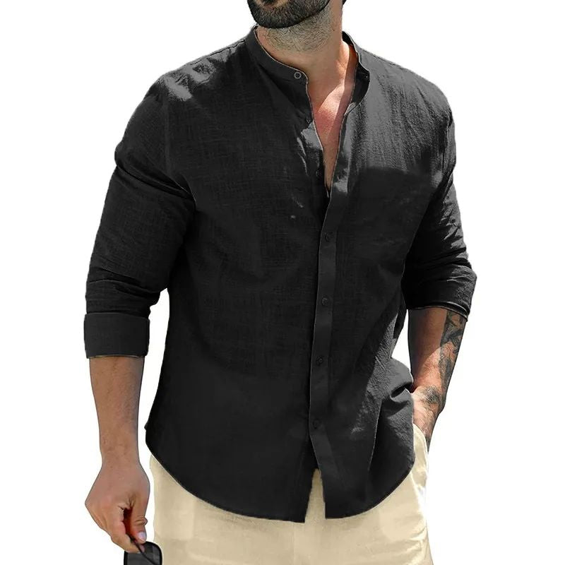 Herren Langarmhemd aus Baumwolle – Bild 2 | LuxeStyle