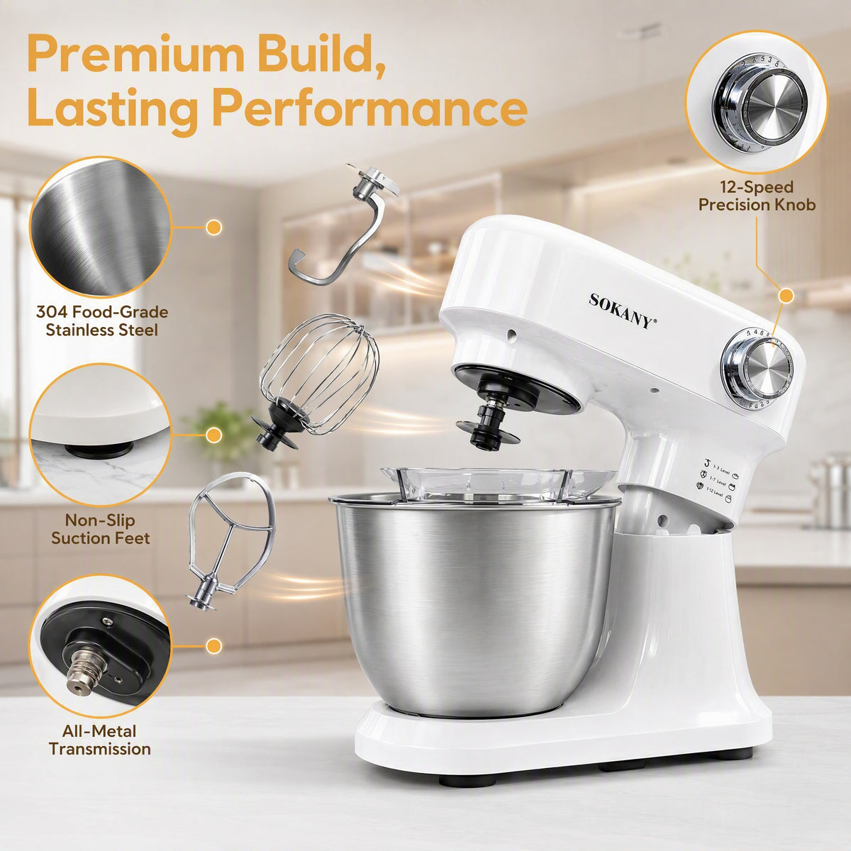 Elektrischer Teig- und Rahm-Mixer – Bild 3 | LuxeStyle