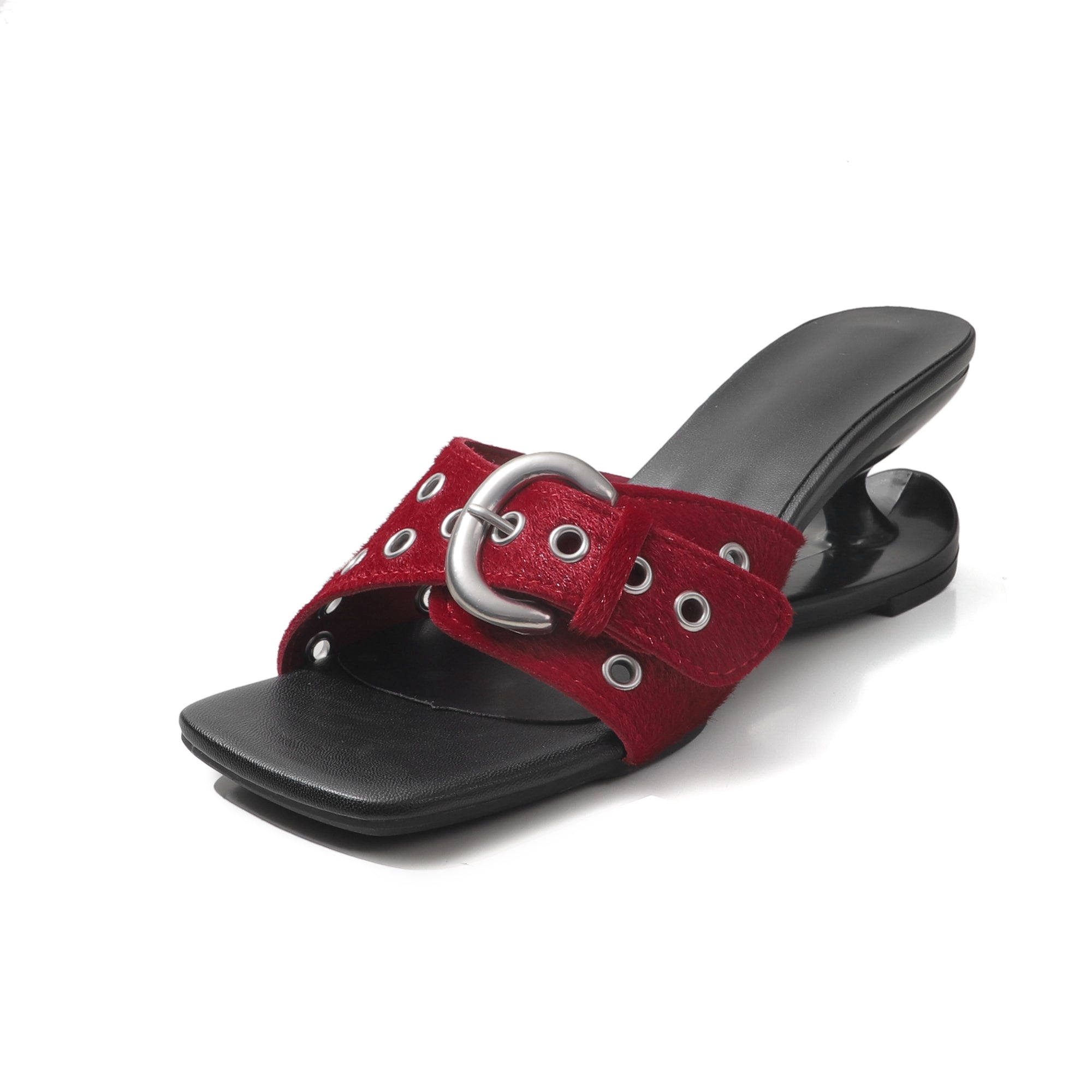 Mules mit Rosshaar und skulpturalem Absatz