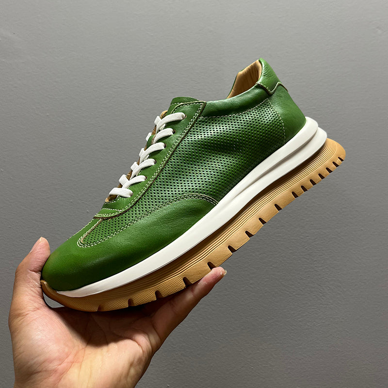 Atmungsaktive Leder-Sneaker mit Plateau für Herren – Bild 2 | LuxeStyle