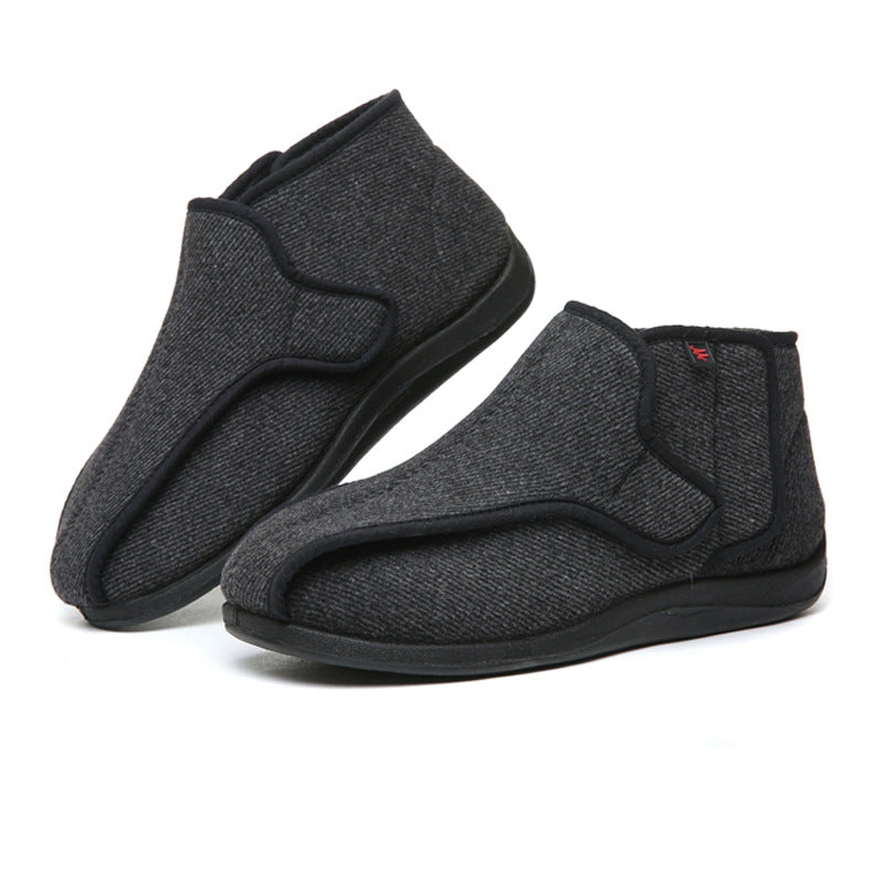 Gestreifte Tweed-Schuhe mit Klettverschluss