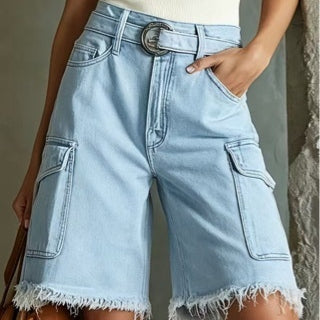 Cropped Jeans mit Washed-Effekt