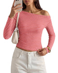 Gestreiftes Off-Shoulder Top für Damen