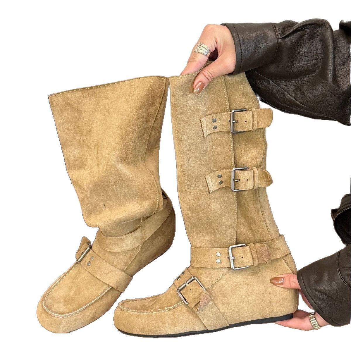 Mid-Calf-Stiefel mit Riemenbremse | LuxeStyle