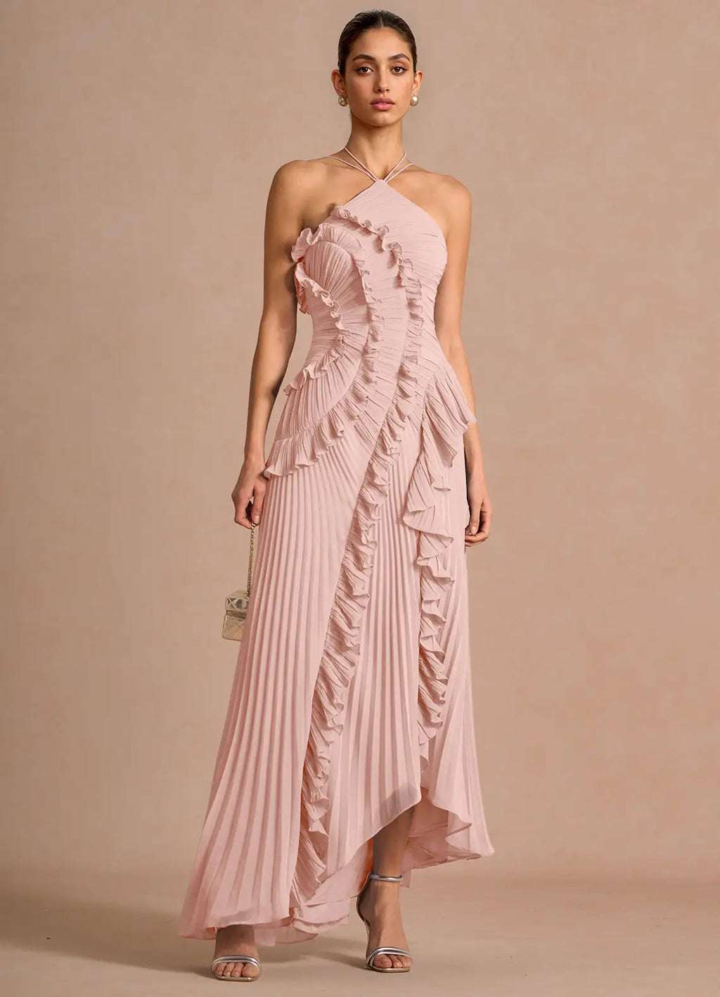 Elegantes Neckholder Chiffon-Kleid