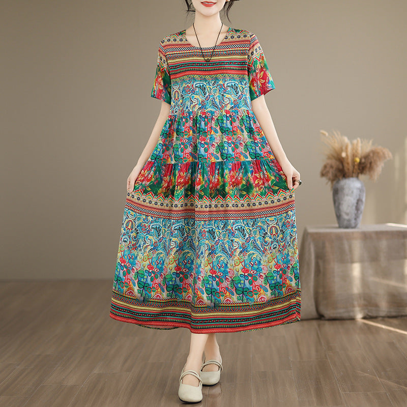 Figurbetontes Vintage Maxikleid im Ethno-Stil – Bild 3 | LuxeStyle