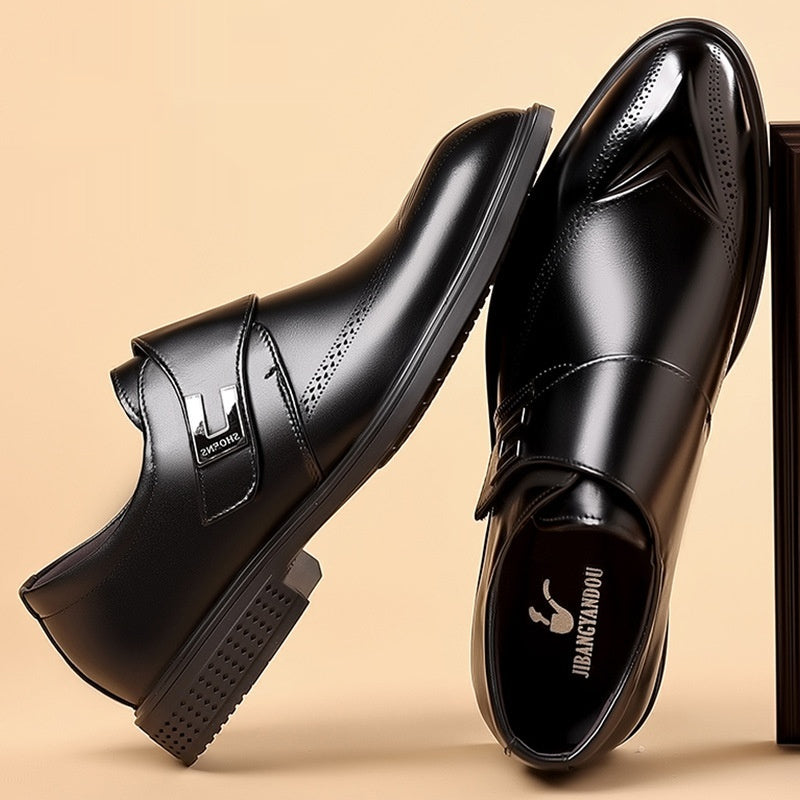 Herren Leder Business-Schuhe mit spitzer Zehenpartie