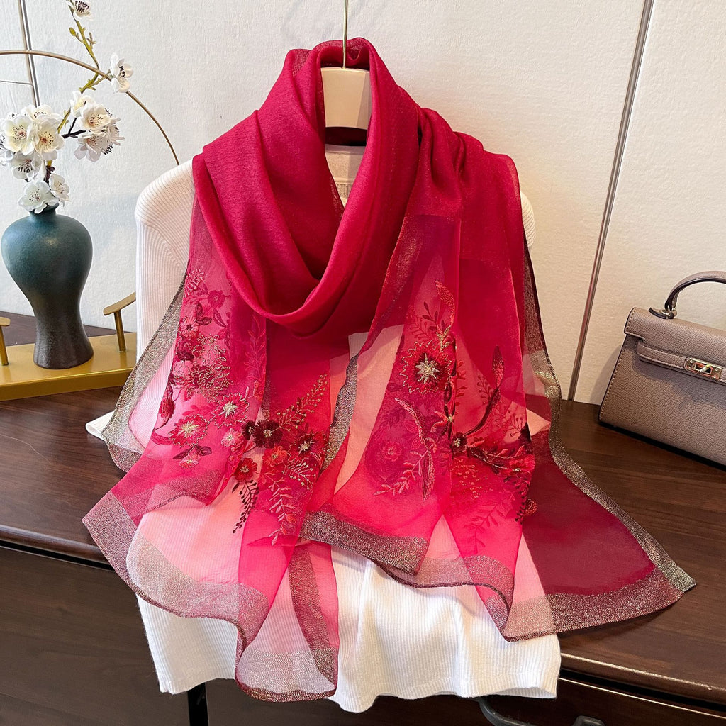 Gestickter Jacquard-Umhänge-Schal – Bild 10 | LuxeStyle