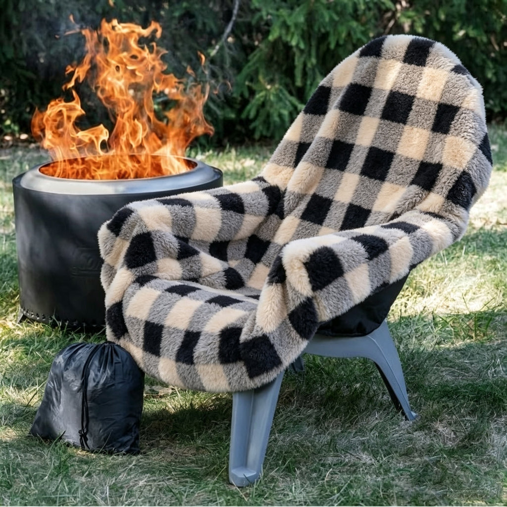 Kuscheldecke Rot-Schwarz Kariert