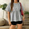 Gestreiftes Kurzarmshirt mit Rundhals