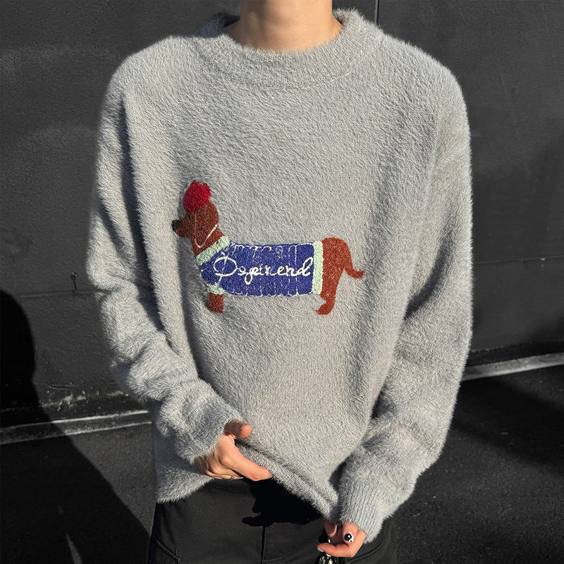 Freizeit-Pullover mit Dackel-Design