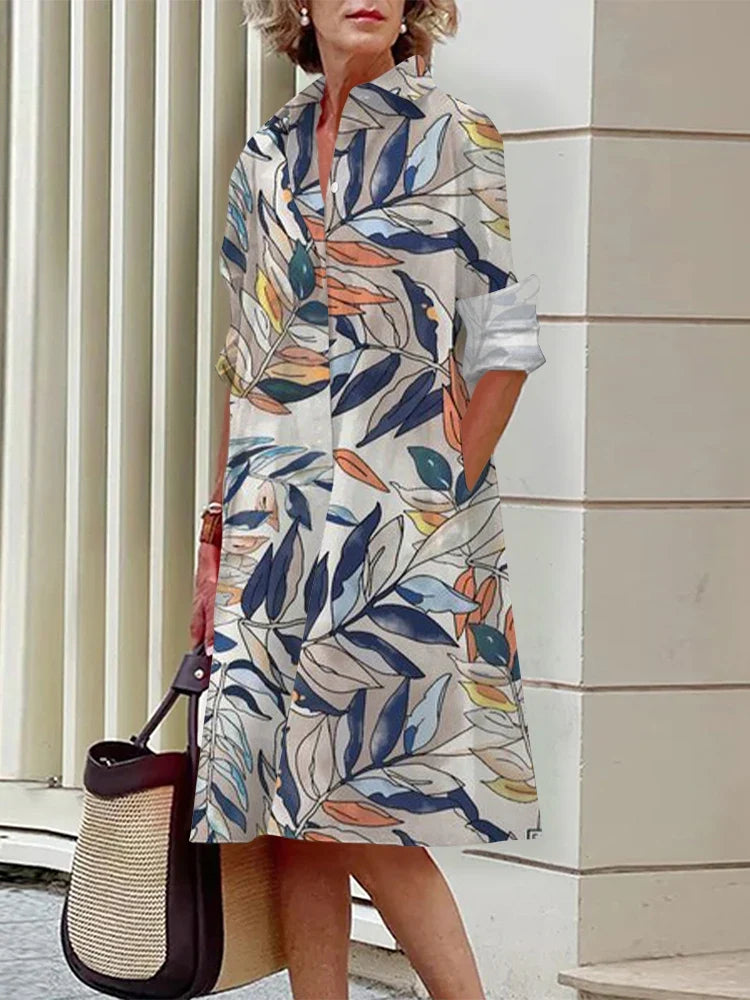 Buntes Sommer-Hemdblusenkleid – Bild 3 | LuxeStyle